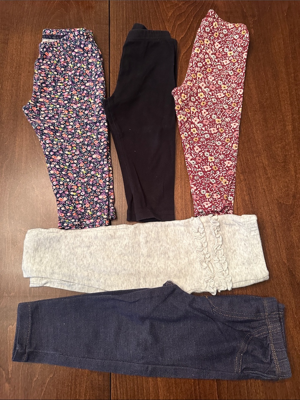 Carter’s Baby Girls' Mixed Color Legging Set - Black, Denim, Gray & Floral